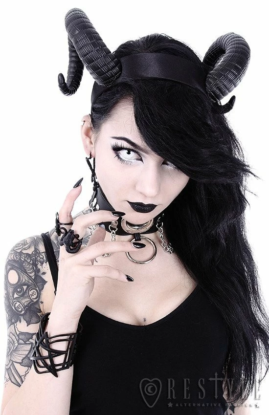 Restyle Hair Accessories Gothic Headpiece Satan Horns Sinister Headband - Image 3