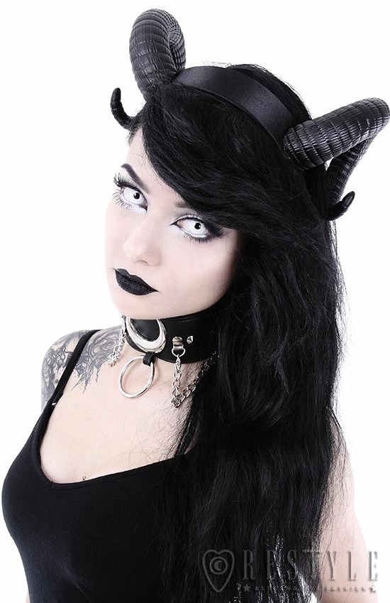 Restyle Hair Accessories Gothic Headpiece Satan Horns Sinister Headband - Image 4