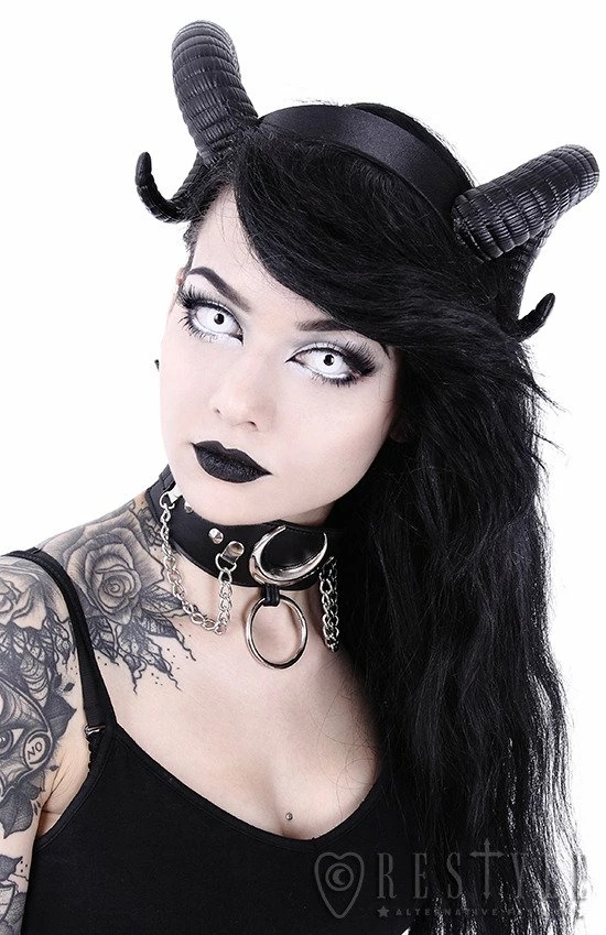 Restyle Hair Accessories Gothic Headpiece Satan Horns Sinister Headband - Image 5
