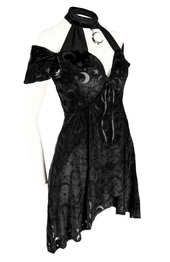 Restyle Dresses Gothic Heart Of The Moon Velvet Dress - Image 2