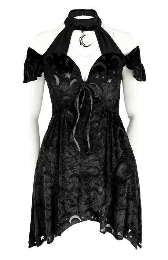Restyle Dresses Gothic Heart Of The Moon Velvet Dress