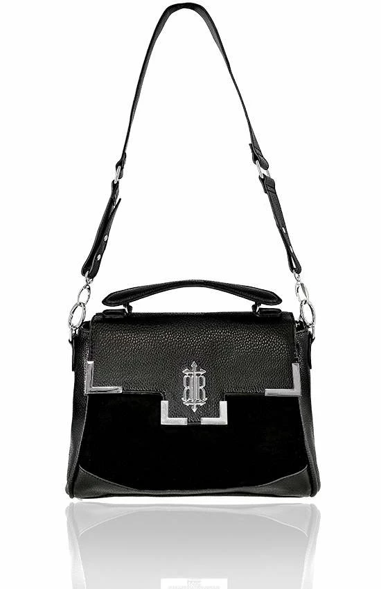 Restyle Purses & Handbags Gothic Mallory Black PU Leather Handbag - Image 5