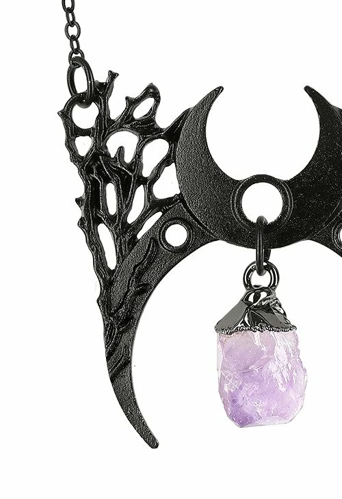 Restyle Necklaces Gothic Necklace With Crystal Branch Crescent - Image 4