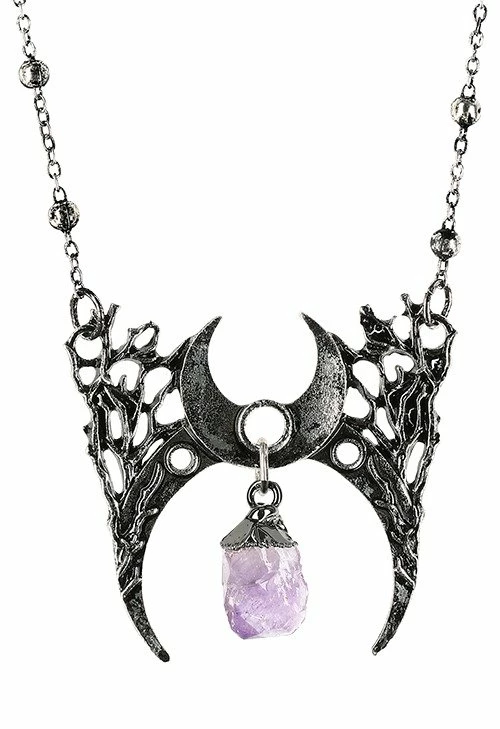 Restyle Necklaces Gothic Necklace With Crystal Branch Crescent - Image 5