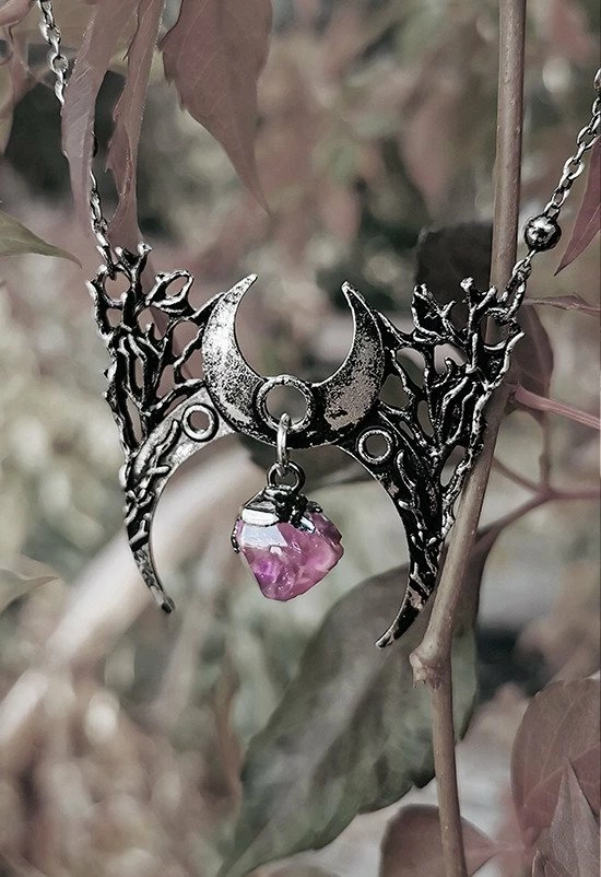 Restyle Necklaces Gothic Necklace With Crystal Branch Crescent - Image 6