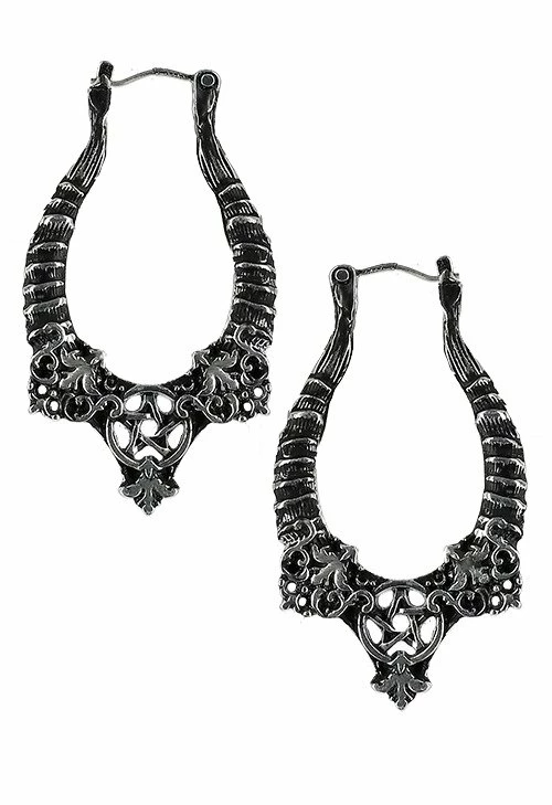 Restyle Gothic Silver Horns Earrings