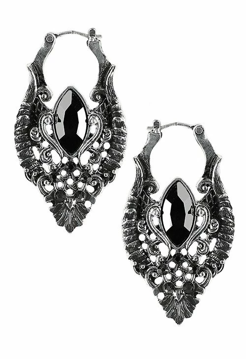 Restyle Gothic Silver Snake Earrings