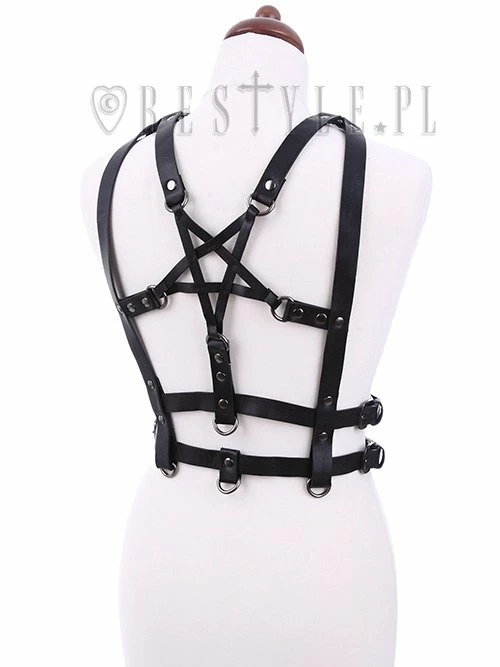 Restyle Body Harness Gothic Waist Belt Double Straps Pentagram Harness Belt - Image 3