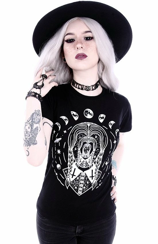 Restyle T-Shirts Gothic Wednesday Addams Trippin Wednesday T-shirt - Image 2