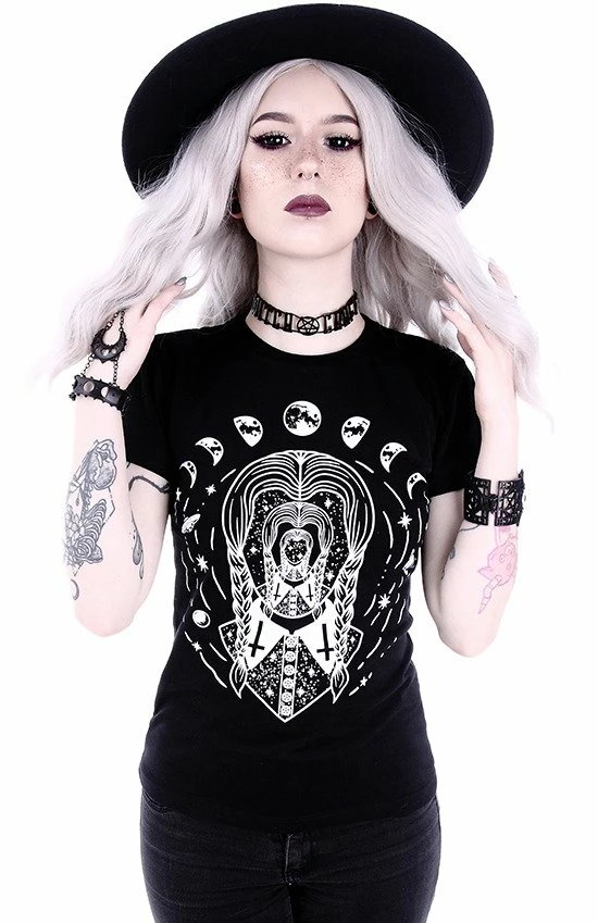 Restyle T-Shirts Gothic Wednesday Addams Trippin Wednesday T-shirt - Image 4