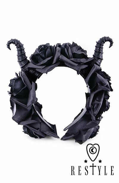Restyle Hair Accessories Gothic Wreath Maleficent Headpiece Diabolical & Roses Headband - Image 2