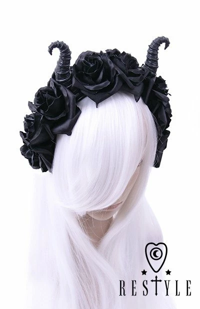 Restyle Hair Accessories Gothic Wreath Maleficent Headpiece Diabolical & Roses Headband - Image 4