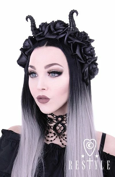 Restyle Hair Accessories Gothic Wreath Maleficent Headpiece Diabolical & Roses Headband