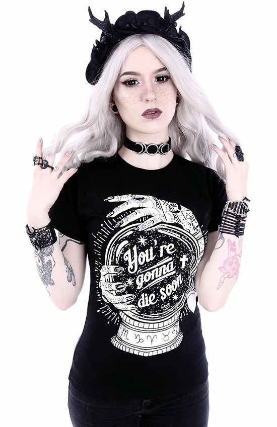 Restyle T-Shirts Gothic You're Gonna Die Soon Magical Ball Print T-shirt - Image 3