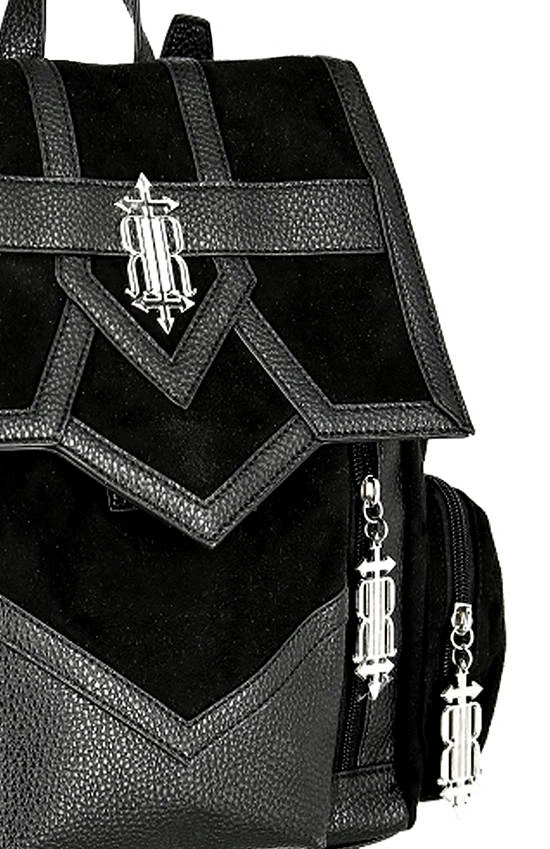 Restyle Bags & Backpacks Harness Pockets Black Gothic Backpack - Image 2