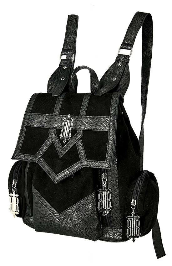 Restyle Bags & Backpacks Harness Pockets Black Gothic Backpack - Image 3