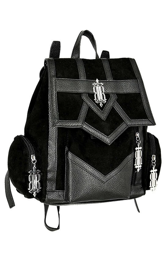 Restyle Bags & Backpacks Harness Pockets Black Gothic Backpack - Image 4