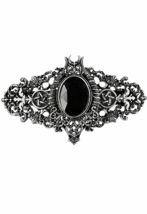 Restyle Hair Accessories Horns Barette Silver Gothic Hairclip - Image 2