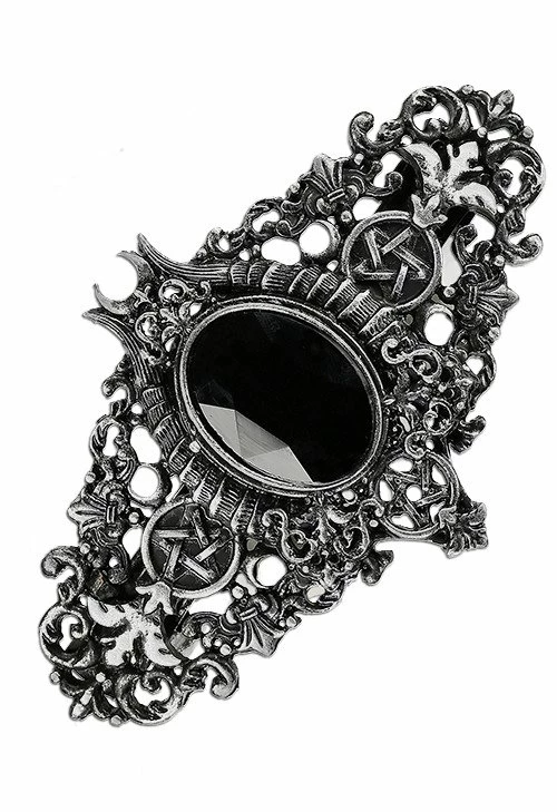 Restyle Hair Accessories Horns Barette Silver Gothic Hairclip