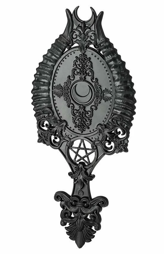 Restyle Knick Knacks Horns Hand Mirror Gothic Accessory - Image 2