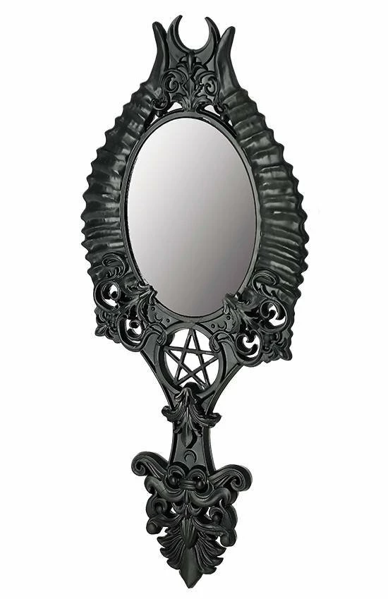 Restyle Knick Knacks Horns Hand Mirror Gothic Accessory - Image 3