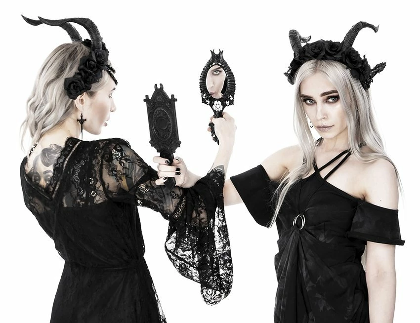 Restyle Knick Knacks Horns Hand Mirror Gothic Accessory - Image 6