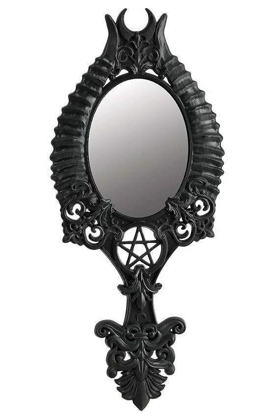 Restyle Knick Knacks Horns Hand Mirror Gothic Accessory