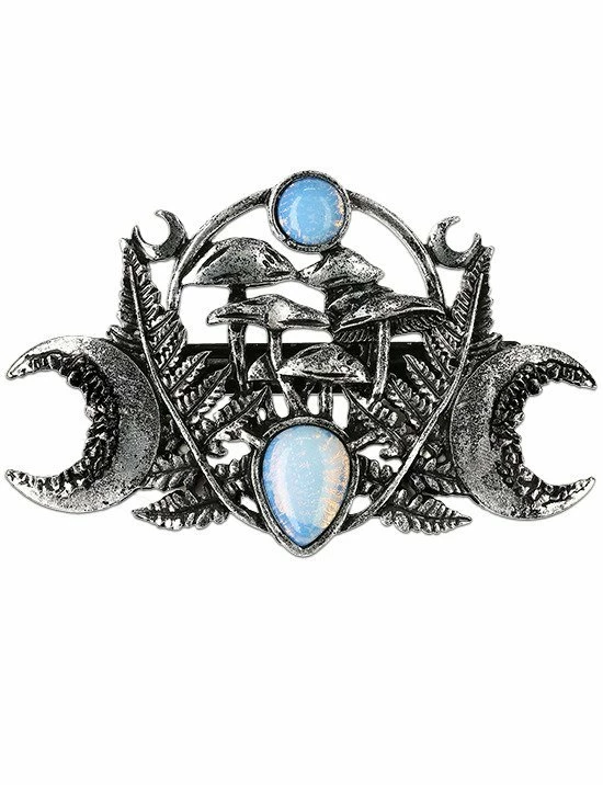 Restyle Hair Accessories Magic Forest Gothic Barrette With Moon Stone Hairclip