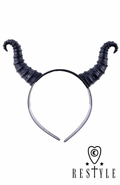 Restyle Hair Accessories Maleficent Horns Gothic Black Headpiece Diabolical Headband - Image 2