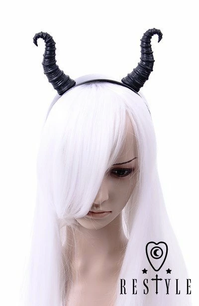 Restyle Hair Accessories Maleficent Horns Gothic Black Headpiece Diabolical Headband - Image 4
