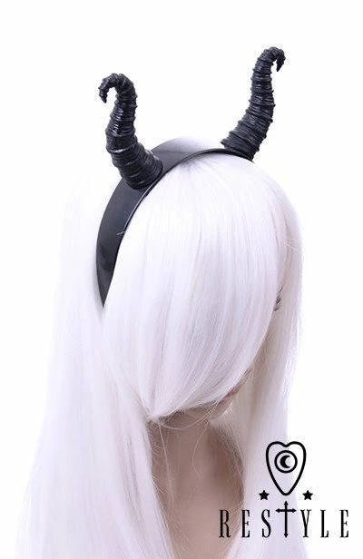 Restyle Hair Accessories Maleficent Horns Gothic Black Headpiece Diabolical Headband - Image 5