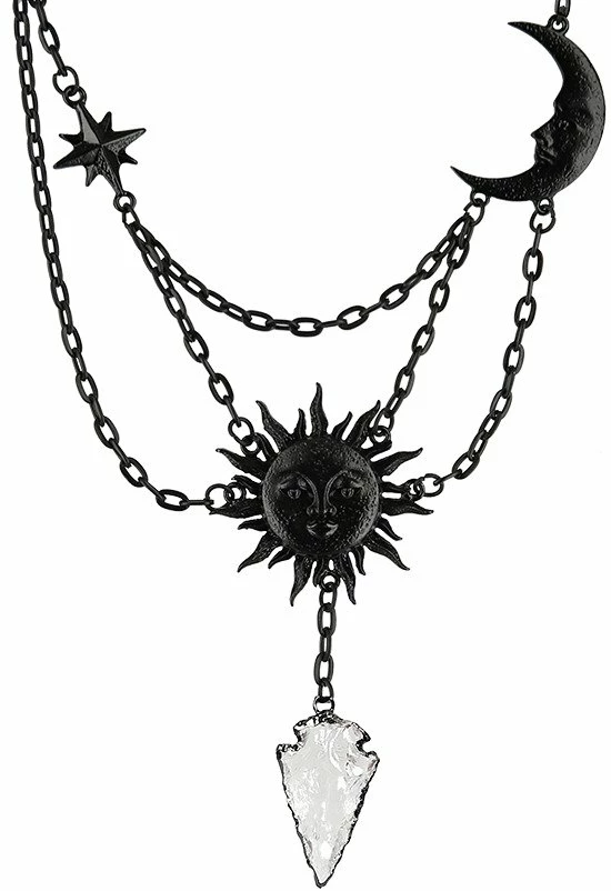 Restyle Necklaces Moon & Sun Black Necklace