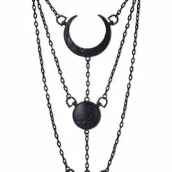 Restyle Necklaces Moon Phases Black Necklace