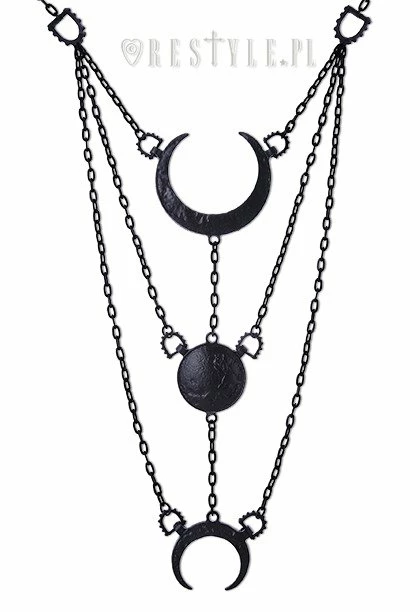 Restyle Necklaces Moon Phases Black Necklace
