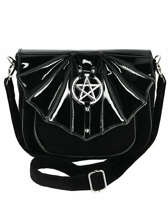 Restyle Purses & Handbags Night Creatures Bag Small Gothic Bat Handbag With Pentagram