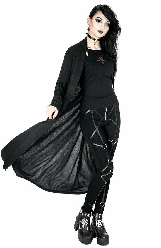 Restyle Coats Nightwalker Coat Long Jacket Cardigan With Pockets - Image 4