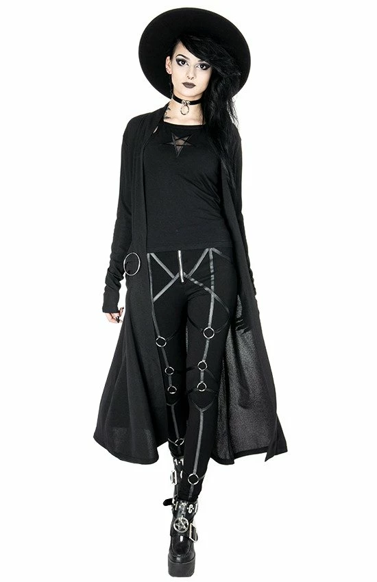 Restyle Coats Nightwalker Coat Long Jacket Cardigan With Pockets - Image 6
