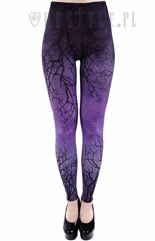 Restyle Purple Ombre Tree Branch Print Leggings