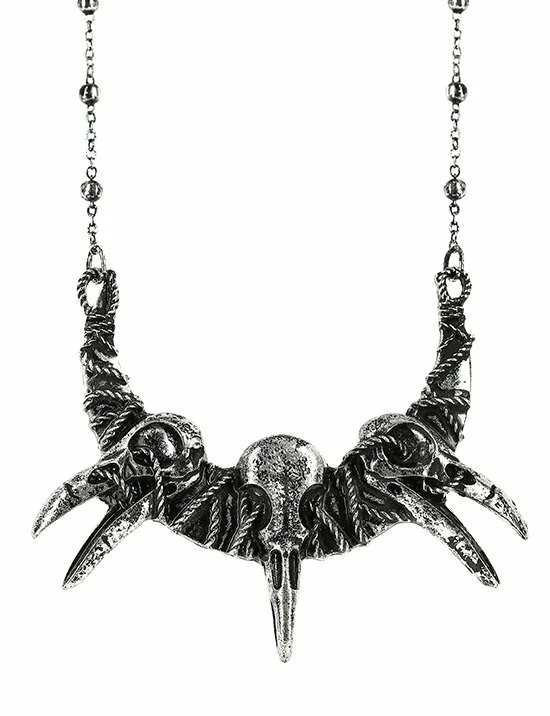 Restyle Necklaces Raven Skulls Necklace Pagan With Crows