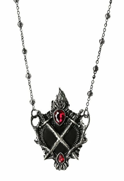 Restyle Necklaces Sacred Heart Pendant Swords And Antlers Necklace - Image 2