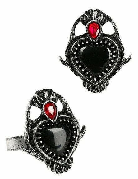 Restyle Rings Sacred Heart Ring With Antler And Polished Stones