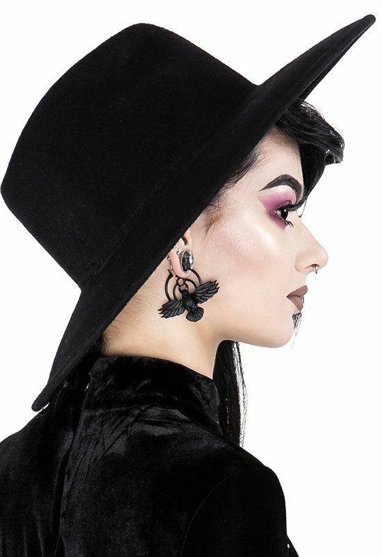 Restyle Cartilage & Tragus Earrings The Crow Earrings Raven Pagan Hoops - Image 2