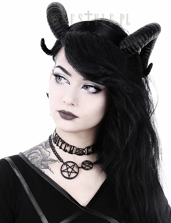 Restyle Necklaces Thick Pentagram Necklace "Black Double Pentacle Chain" - Image 2