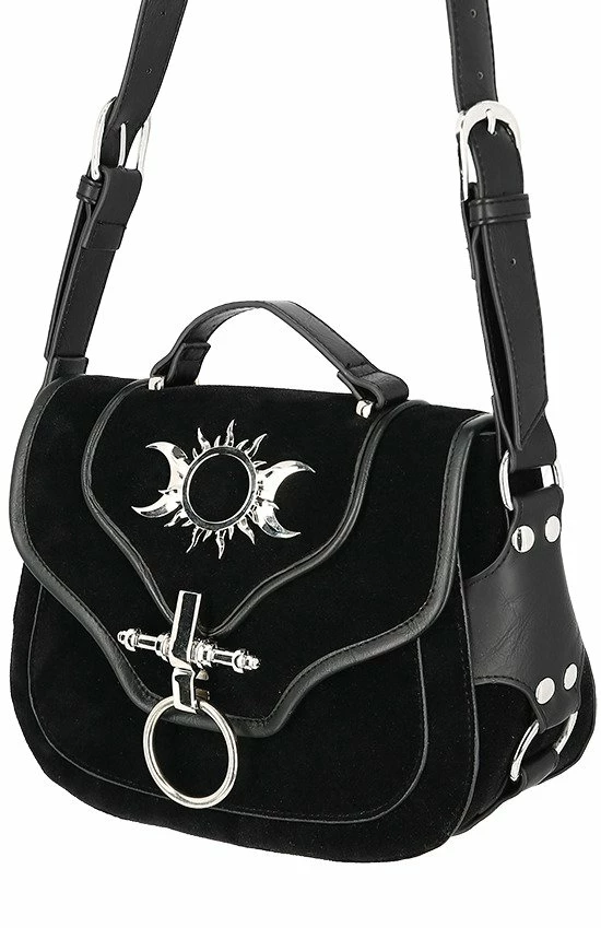 Restyle Purses & Handbags Triple Goddess Gothic Handbag With Crescent Moons And Sun