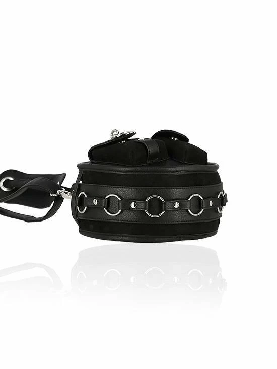 Restyle Purses & Handbags Utility Black Round Bag With Many Pockets And A Moon - Image 6