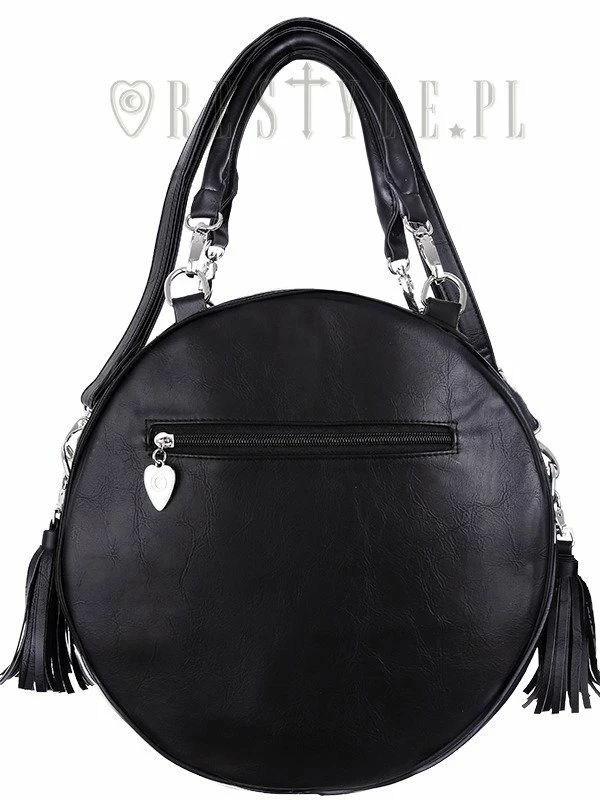 Restyle Purses & Handbags Witchy White Henna Moon Embroidery Round Handbag With Tassels - Image 5